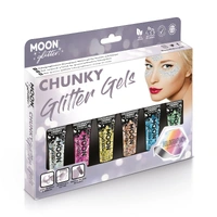 Assorted Moon Holographic Chunky Glitter Gel - Pk 6