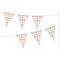 White Sand Gingham Paper Bunting (3.9M)