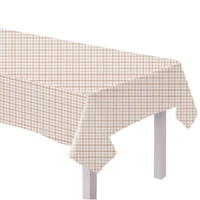 White Sand Gingham Paper Tablecover (1.37x2.7M)