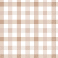 White Sand Gingham Lunch Napkins - Pk 16