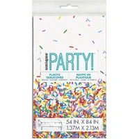 Rainbow Sprinkles Plastic Rectangular Table Cover (137x213cm)*