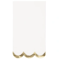 Fancy Gold Scalloped Edge Table Napkins - Pk 16