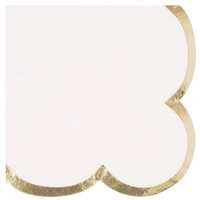 Fancy Gold Scalloped Edge Cocktail Napkins - Pk 16