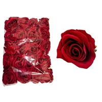 Velvet Red Rose Head (10cm) - Each