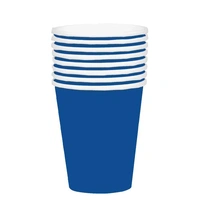 354ml Bright Royal Blue Paper Drinking Cups - Pk 20