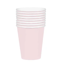 354ml Pastel Pink Paper Drinking Cups - Pk 20