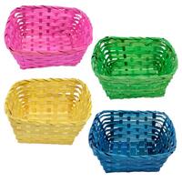 Basket Square Weave 20cm x 20cm x 10cm Purple, Pink, Yellow & Green