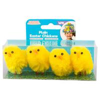 Easter Chicken 4pc Large 4.5cm Yellow