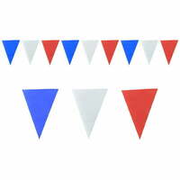 PENNANT BUNTING TRIANGLE FLAG BANNER - blue/white/red (10M)