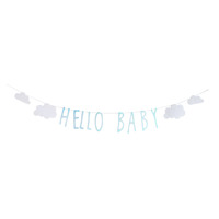 Hello Baby Blue Bunting Banner (4M)