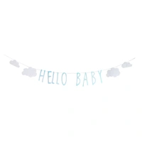 Hello Baby Blue Bunting Banner (4M)