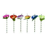 Flower Paper Flexible Straws - PK 6