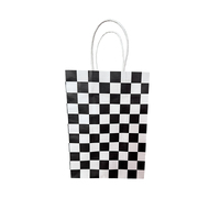 Black & White Checkered Paper Gift Bags (15x8x21cm) - PK 4