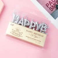 Silver Happy Birthday Letter Candles - PK 13