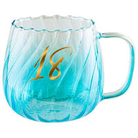 18th Birthday Blue Glass Mug