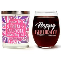 Happy Birthday Stemless Glass and Candle Gift Set