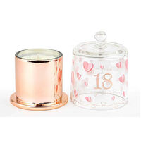 18th Birthday Paper Hearts Candle with Glass Cloche