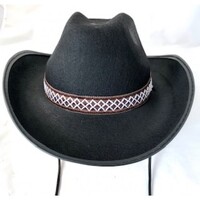 Black Cowboy Hat with Brown Band