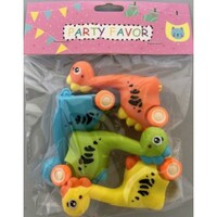 Party Favours neon dinosaurs on wheels