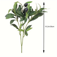 Artificial Olive Leaf Tree Branches with Fruit - Pk 4
