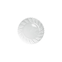 REUSABLE Heavy Duty Plastic Dinner Plate w/ Scallop Edge (26cm) - Pk 6