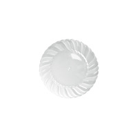 REUSABLE Heavy Duty Plastic Lunch Plate w/ Scallop Edge (19cm) - Pk 6