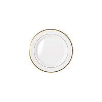 REUSABLE Heavy Duty Plastic Lunch Plate w/ Gold Lining (19cm) - Pk 6