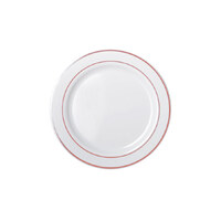 REUSABLE Heavy Duty Plastic Dinner Plate w/ Rose Gold Lining (26cm) - Pk 6