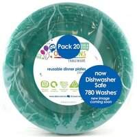 Reusable Green Plastic Dinner Plates (230 mm) - Pk 20