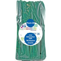 Reusable Green Plastic Knives - Pk 20
