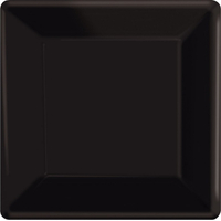 Jet Black Square Plates (17 cm) - Pk 20