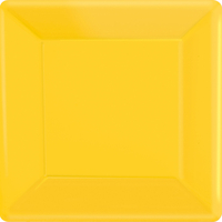 Sunshine Yellow Square Plates (17 cm) - Pk 20