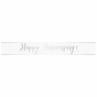 Happy Anniversary Banner (2.7 m) - Silver Foil