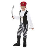 Child Pirate Costume, Black & White