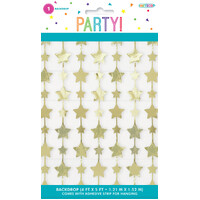 Gold Star Foil Photo Backdrop (243 x 91 cm)