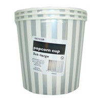 Silver Striped Popcorn Cups (Large) - Pk 3