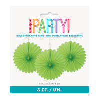 Light Green Decorative Fans (15 cm) - Pk 3