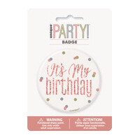 Gold Glitz Birthday Badge (7.6 cm)