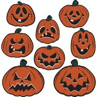 Vintage Halloween Pumpkin Cutouts - Pk 8