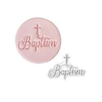 Baptism with Cross Embossed Stamp