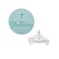 Christening with Cross Embossed Stamp