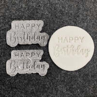 Happy Birthday Mixed Font Embossed Stamp