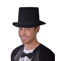 Black Felt Deluxe Top Hat (Elastic Inner)