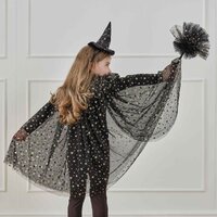 Kids Starry Witch Black Cape