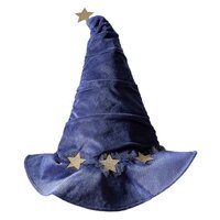 Kids Navy Velvet Wizard Hat