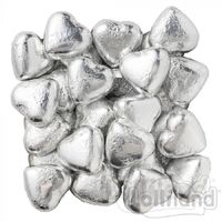 Silver Chocolate Hearts 500g