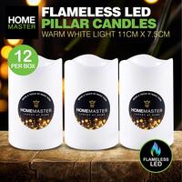 Flameless Warm LED White Pillar Candle (10x7.5cm)