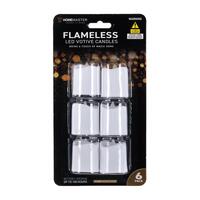 Flameless Warm LED White Votive Candles (4.8cm) - Pk 6