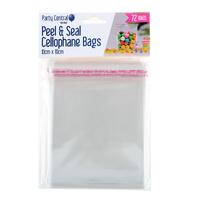 10cm Premium Peel & Seal Cellophane Bags - Pk 72