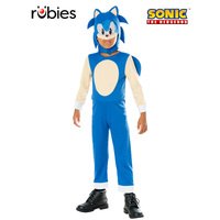 SONIC THE HEDGEHOG COSTUME - SIZE 5-6 YRS